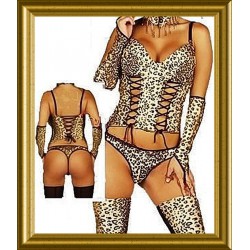 Sexy Leoparden-Look Bustier...